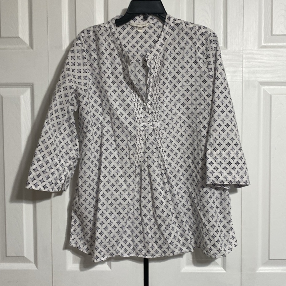 Land n Sea cotton lightweight smock top blouse shirt top size XL